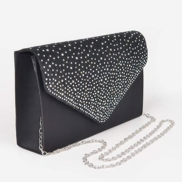 Rhinestone Satin Party Clutch